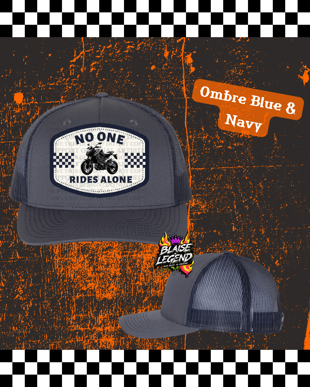 No One Rides Alone Sport bike Patch Trucker Hat – Richardson 112 Snapback | Limited Edition