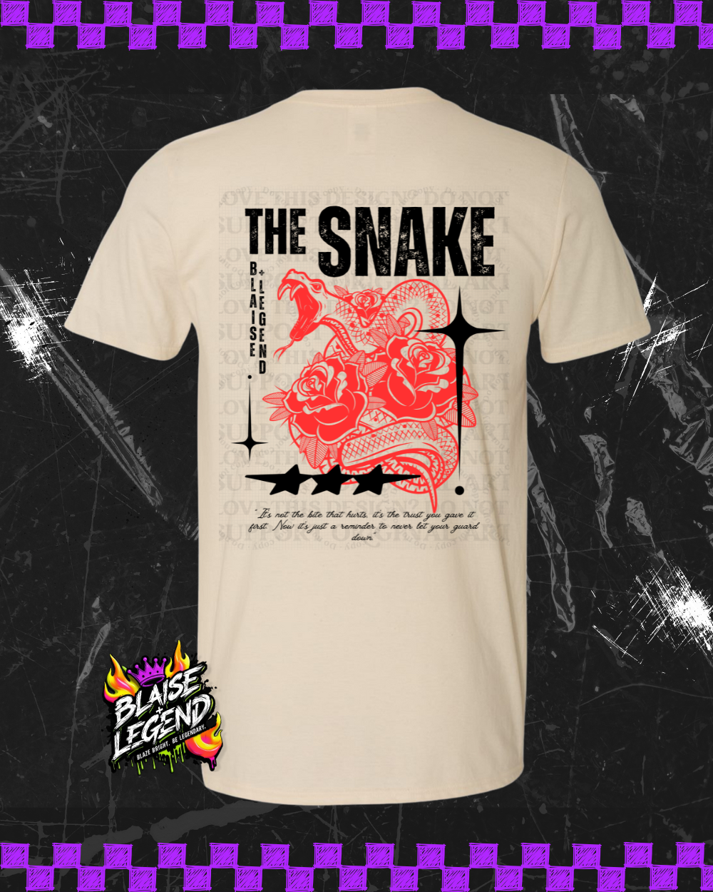 Trust the Bite Snake & Roses Graphic Tee - Blaise + Legend Co. Exclusive Shirt for Rebels