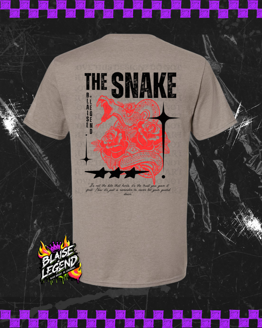 Trust the Bite Snake & Roses Graphic Tee - Blaise + Legend Co. Exclusive Shirt for Rebels