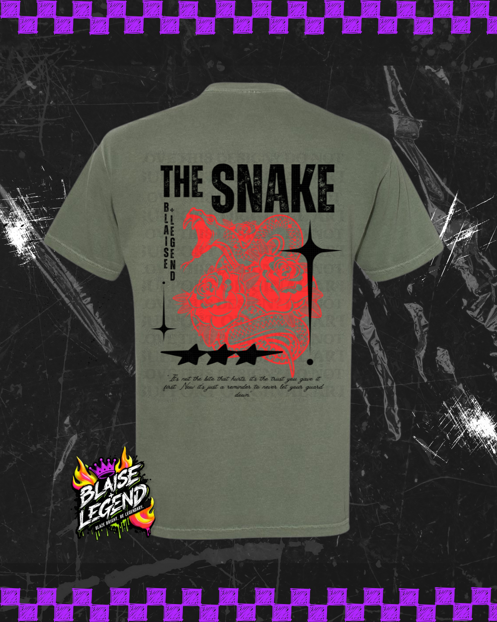 Trust the Bite Snake & Roses Graphic Tee - Blaise + Legend Co. Exclusive Shirt for Rebels