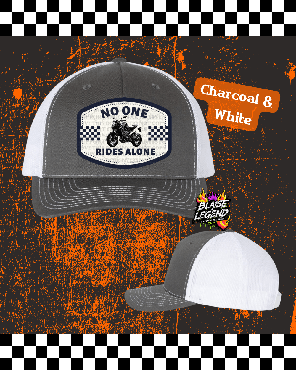 No One Rides Alone Sport bike Patch Trucker Hat – Richardson 112 Snapback | Limited Edition