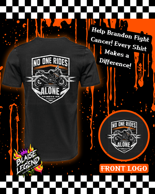 No One Rides Alone Shield Edition – Motorcycle Fundraiser T-Shirt