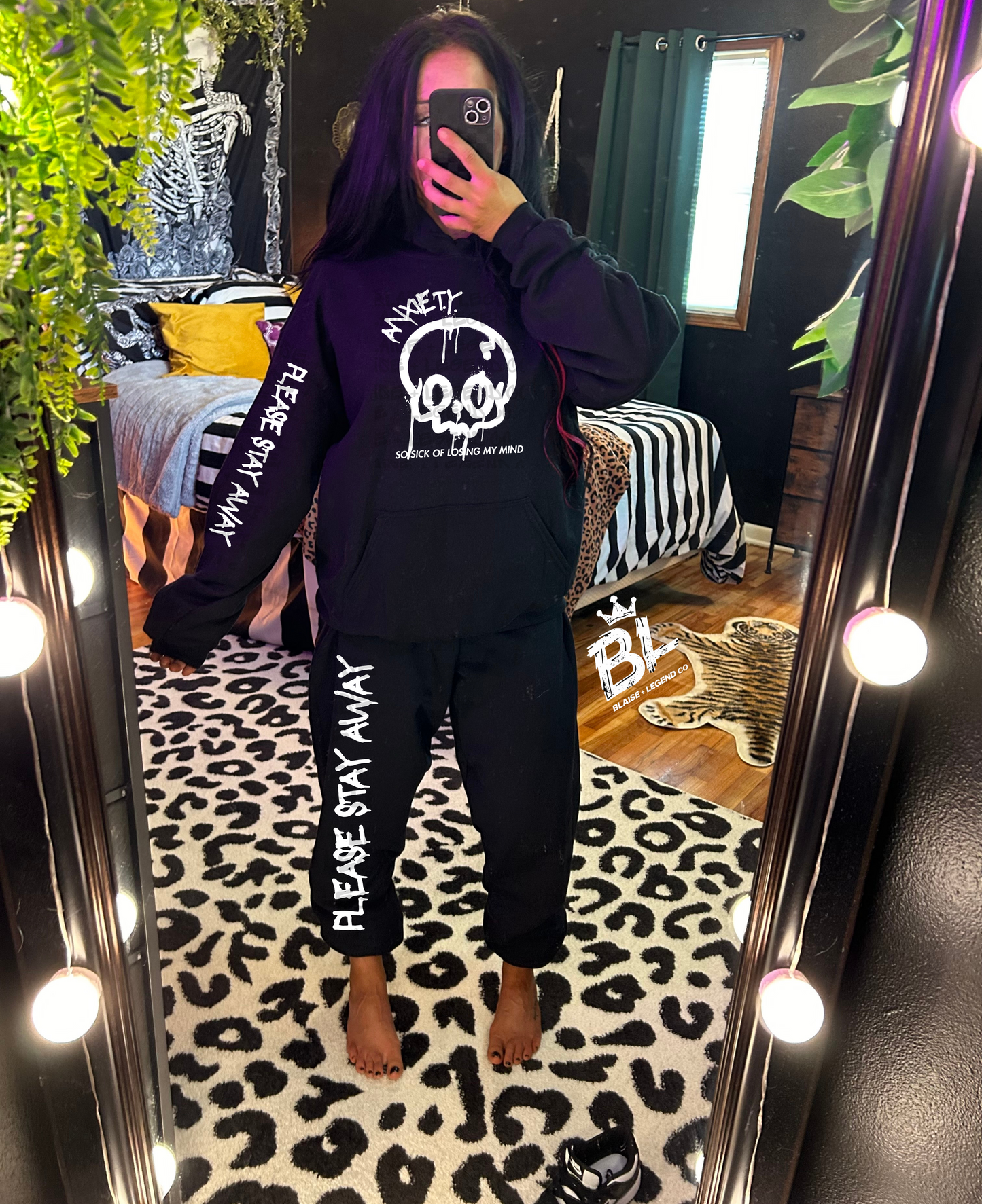 Anxiety Skull Hoodie & Jogger Set