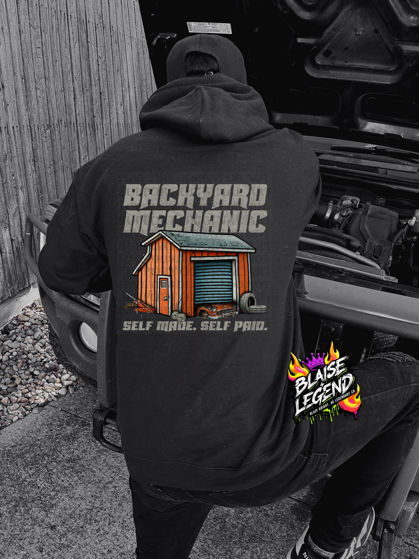 Backyard Mechanic Hoodie – Self Made. Self Paid.