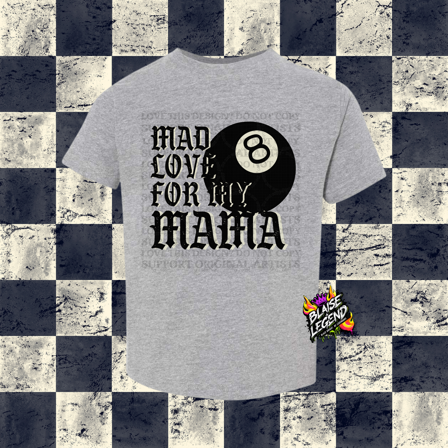 Mad Love for My Mama Toddler & Youth Graphic Tee – Edgy 8-Ball Design