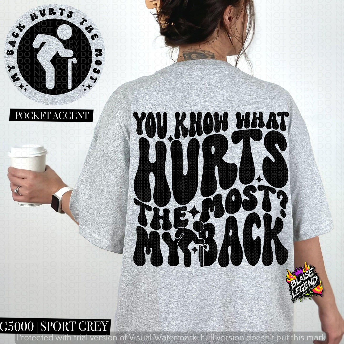 Do You Know What Hurts the Most? My Back Tee – Comfort Colors, Oversized Fit, Funny Statement Shirt