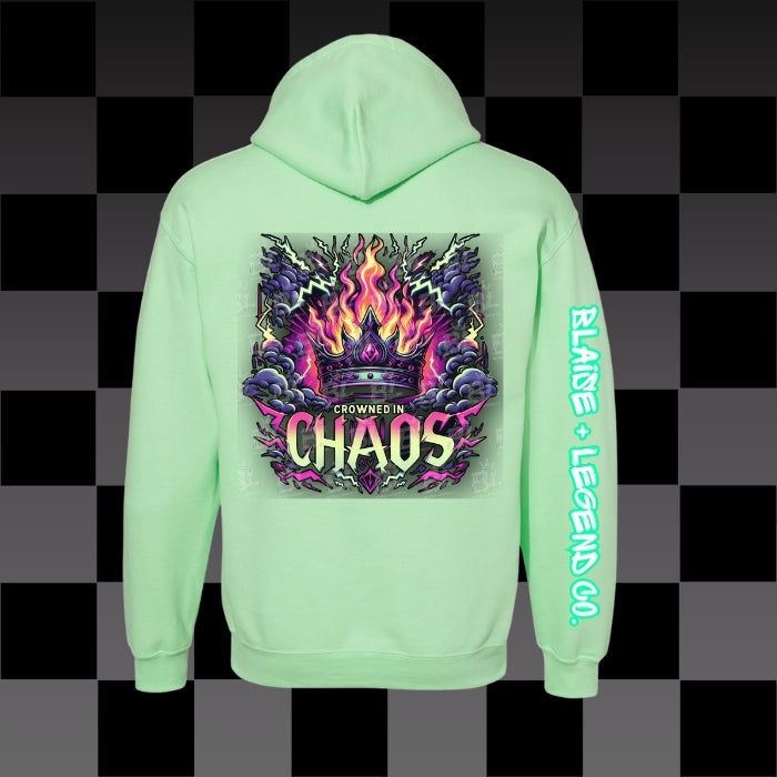 Crowned in Chaos Hoodie – Neon Flames