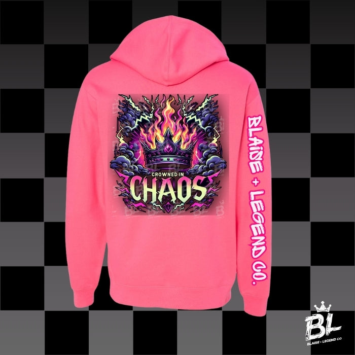 Crowned in Chaos Hoodie – Neon Flames