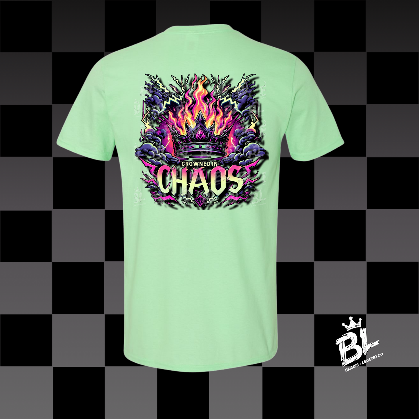 Crowned in Chaos Short Sleeve T-Shirt – Bold and Edgy Graphic Tee