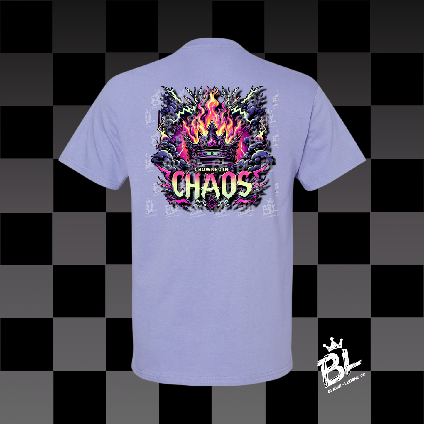 Crowned in Chaos Short Sleeve T-Shirt – Bold and Edgy Graphic Tee