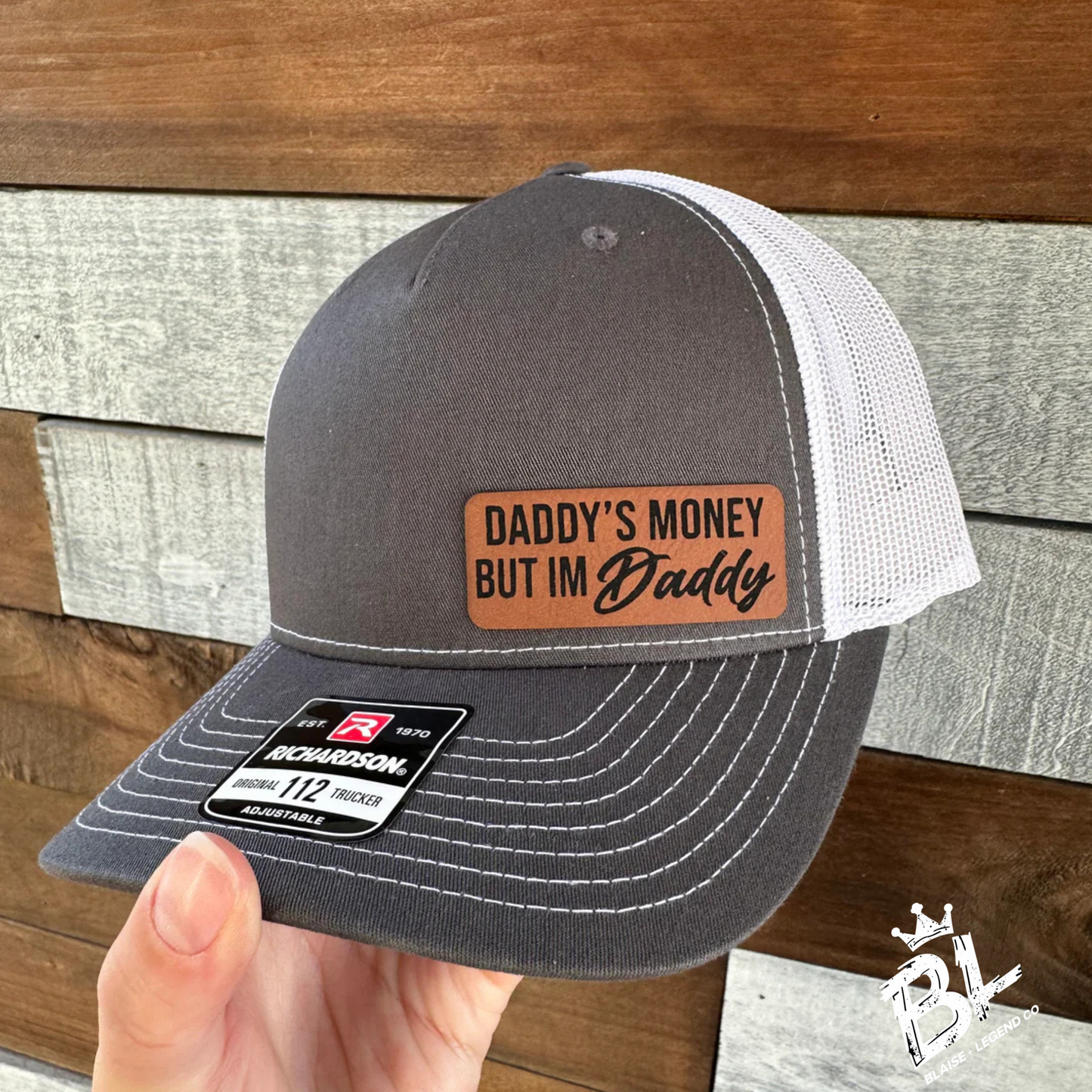 Daddy’s Money Snapback Hat with Leather Patch – Bold and Unique Style