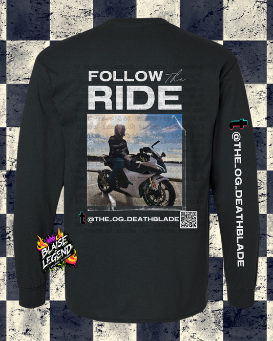 Follow the Ride Long Sleeve Shirt in black