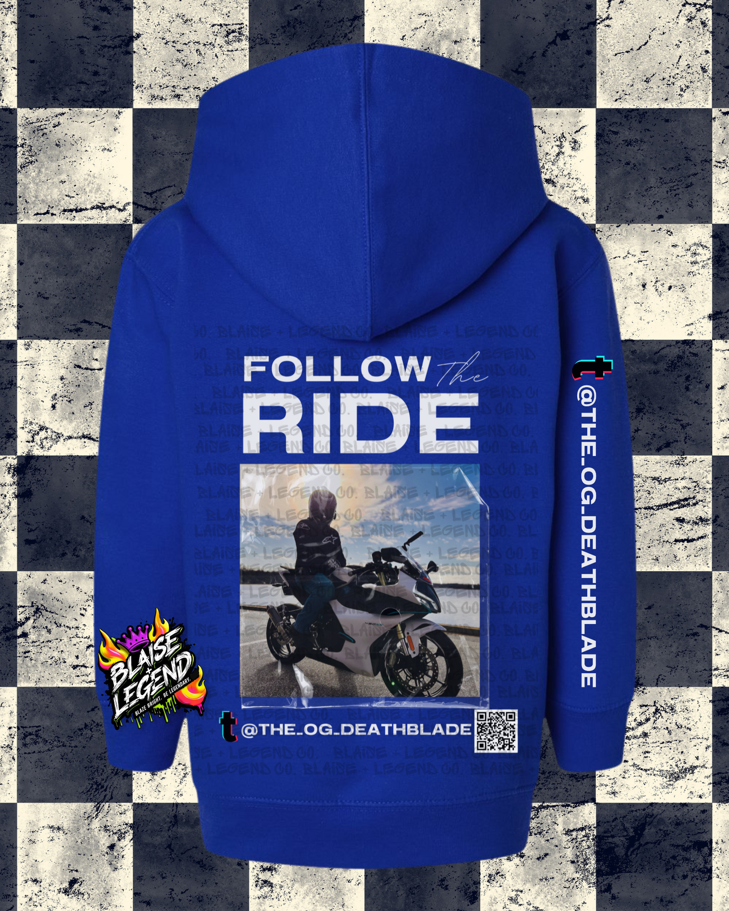 Children's "Follow the Ride" Customizable Hoodie with Scannable QR Code