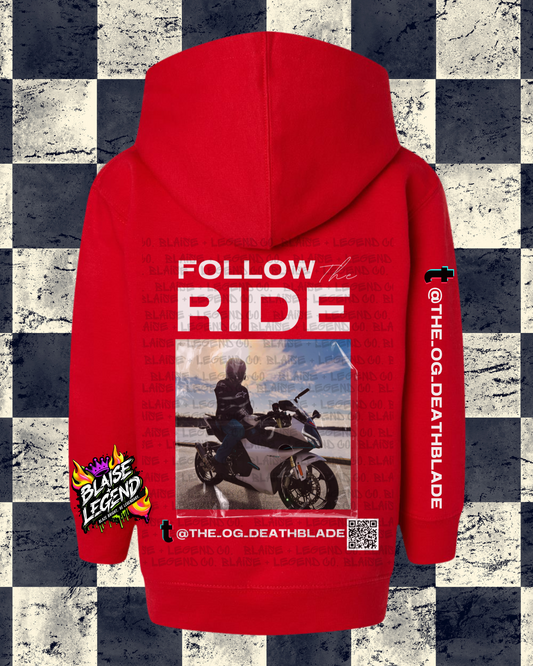 Children's "Follow the Ride" Customizable Hoodie with Scannable QR Code