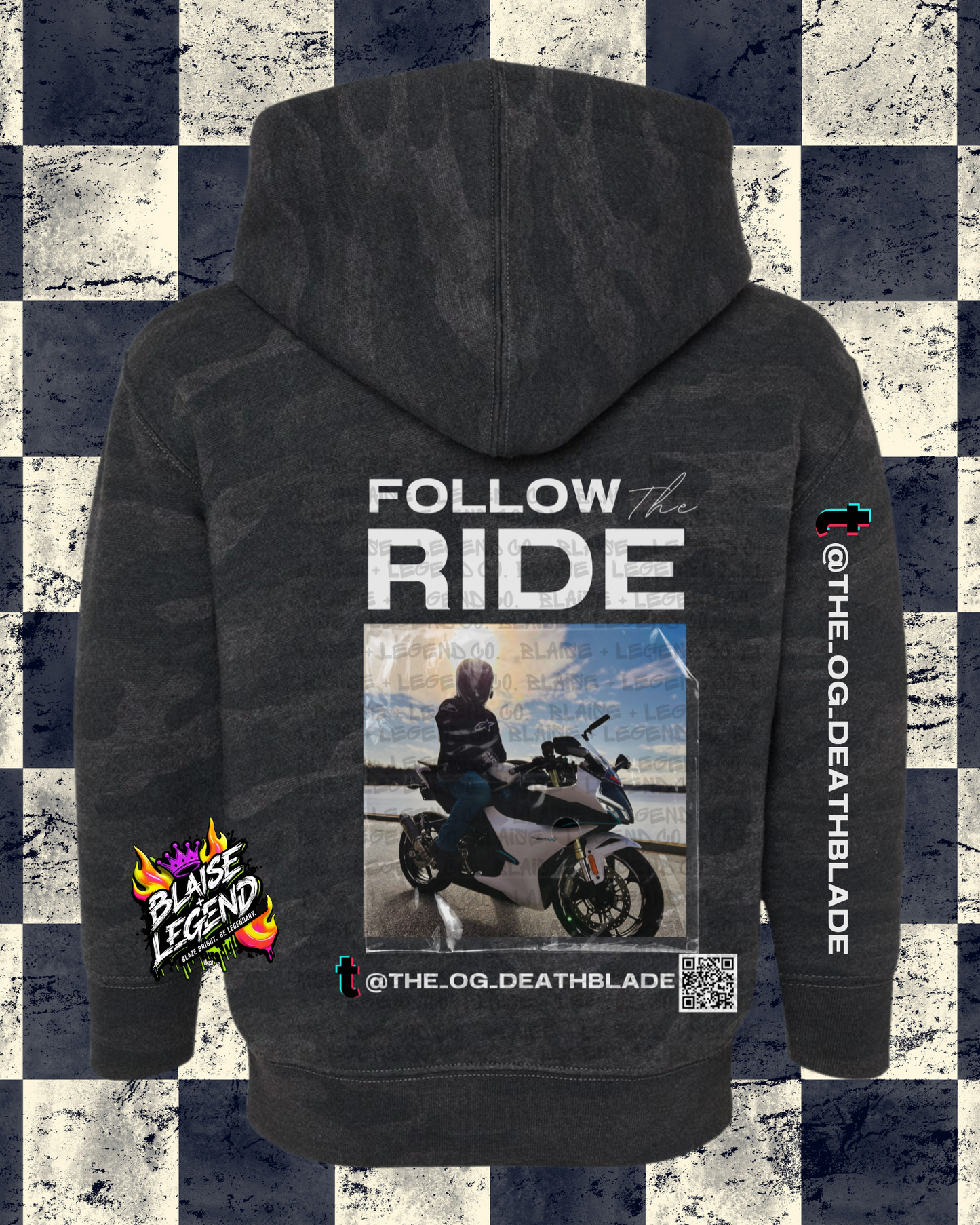 Children's "Follow the Ride" Customizable Hoodie with Scannable QR Code