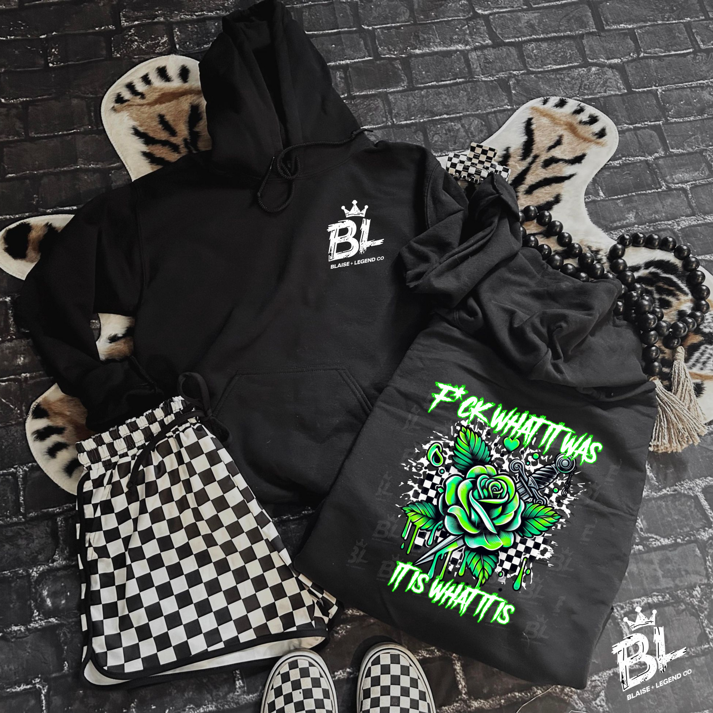 F**k What It Was, It Is What It Is Graphic Hoodie – Bold Neon Statement Apparel