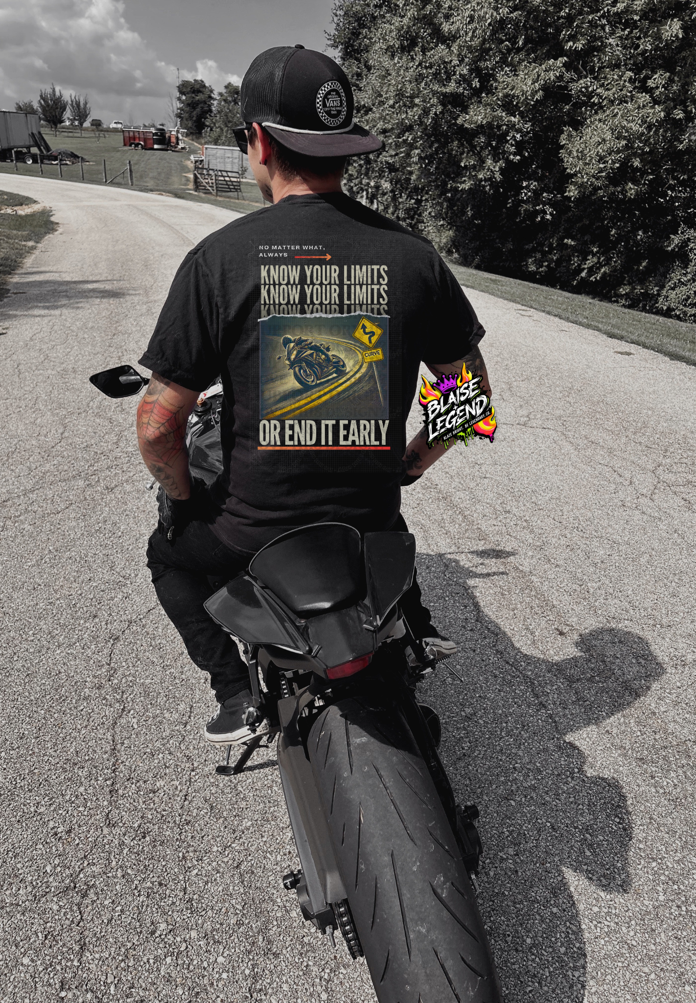 Know Your Limits Motorcycle Safety Shirt – Bold Design for Smart Riders