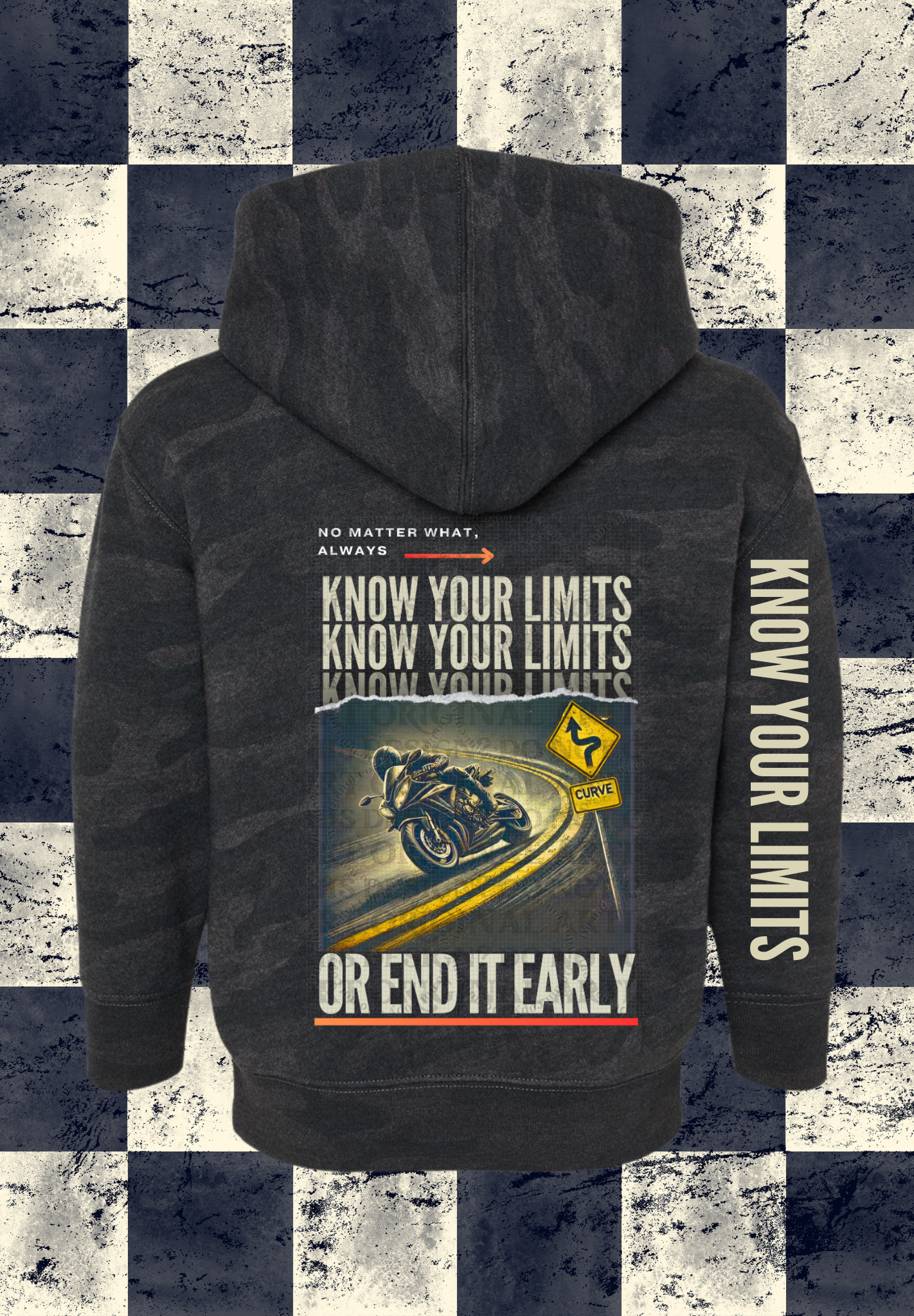 Kids "Know Your Limits" Motorcycle Awareness Hoodie – Stay Safe in Style