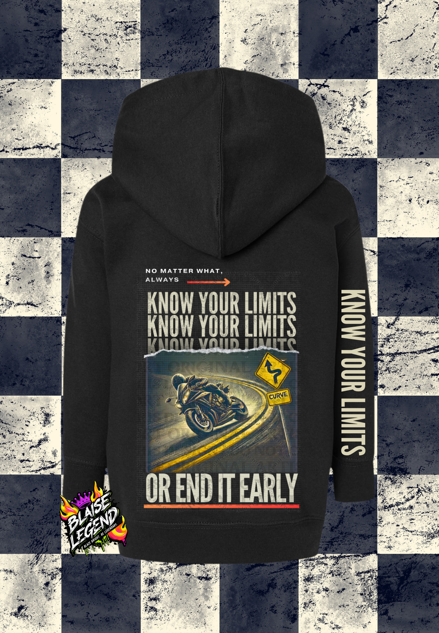 Kids "Know Your Limits" Motorcycle Awareness Hoodie – Stay Safe in Style