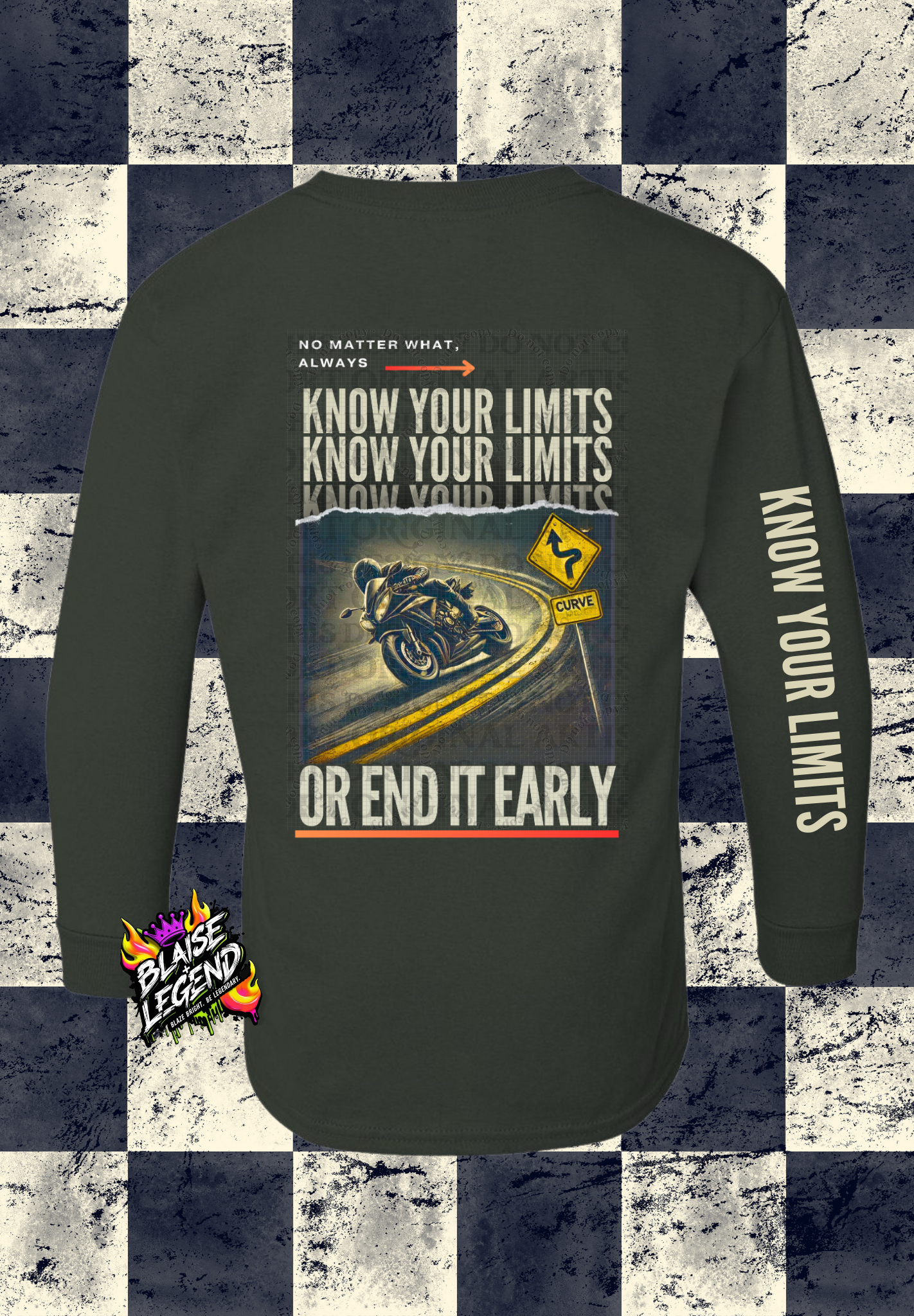 Kids "Know Your Limits" Motorcycle Awareness Long Sleeve Shirt – Bold and Safe