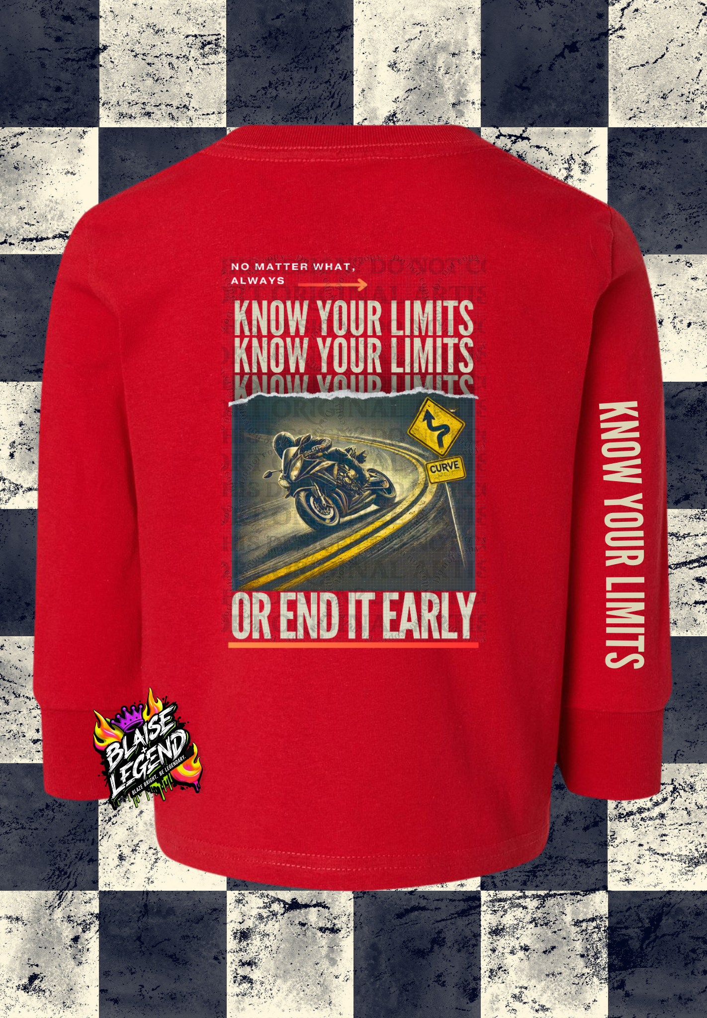 Kids "Know Your Limits" Motorcycle Awareness Long Sleeve Shirt – Bold and Safe