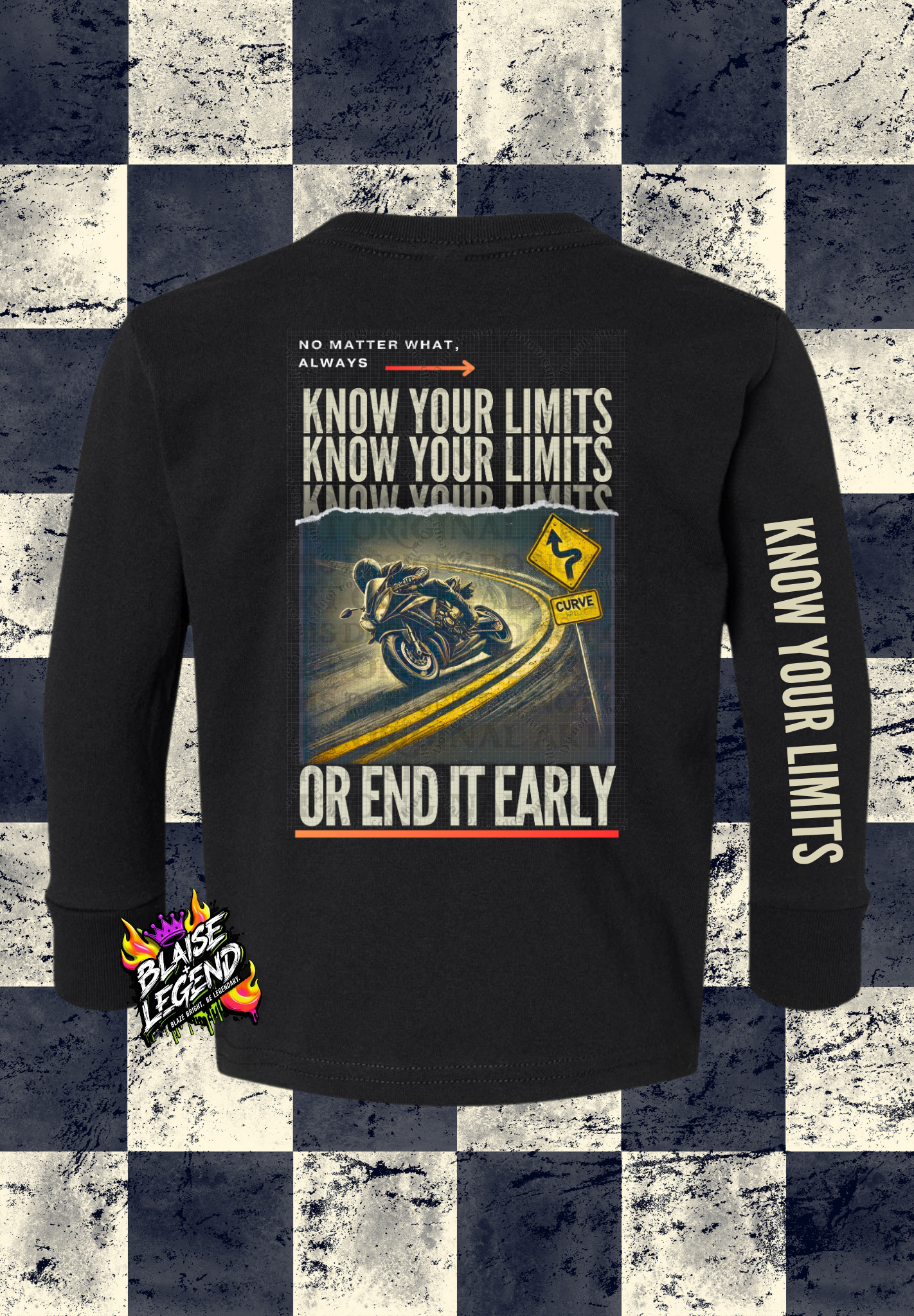 Kids "Know Your Limits" Motorcycle Awareness Long Sleeve Shirt – Bold and Safe