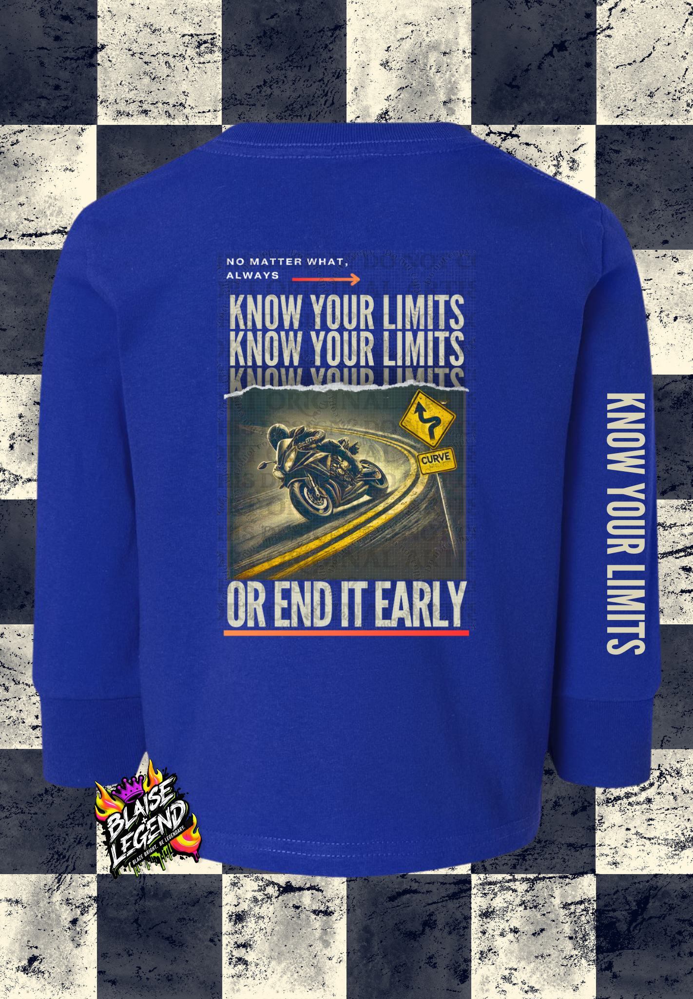 Kids "Know Your Limits" Motorcycle Awareness Long Sleeve Shirt – Bold and Safe