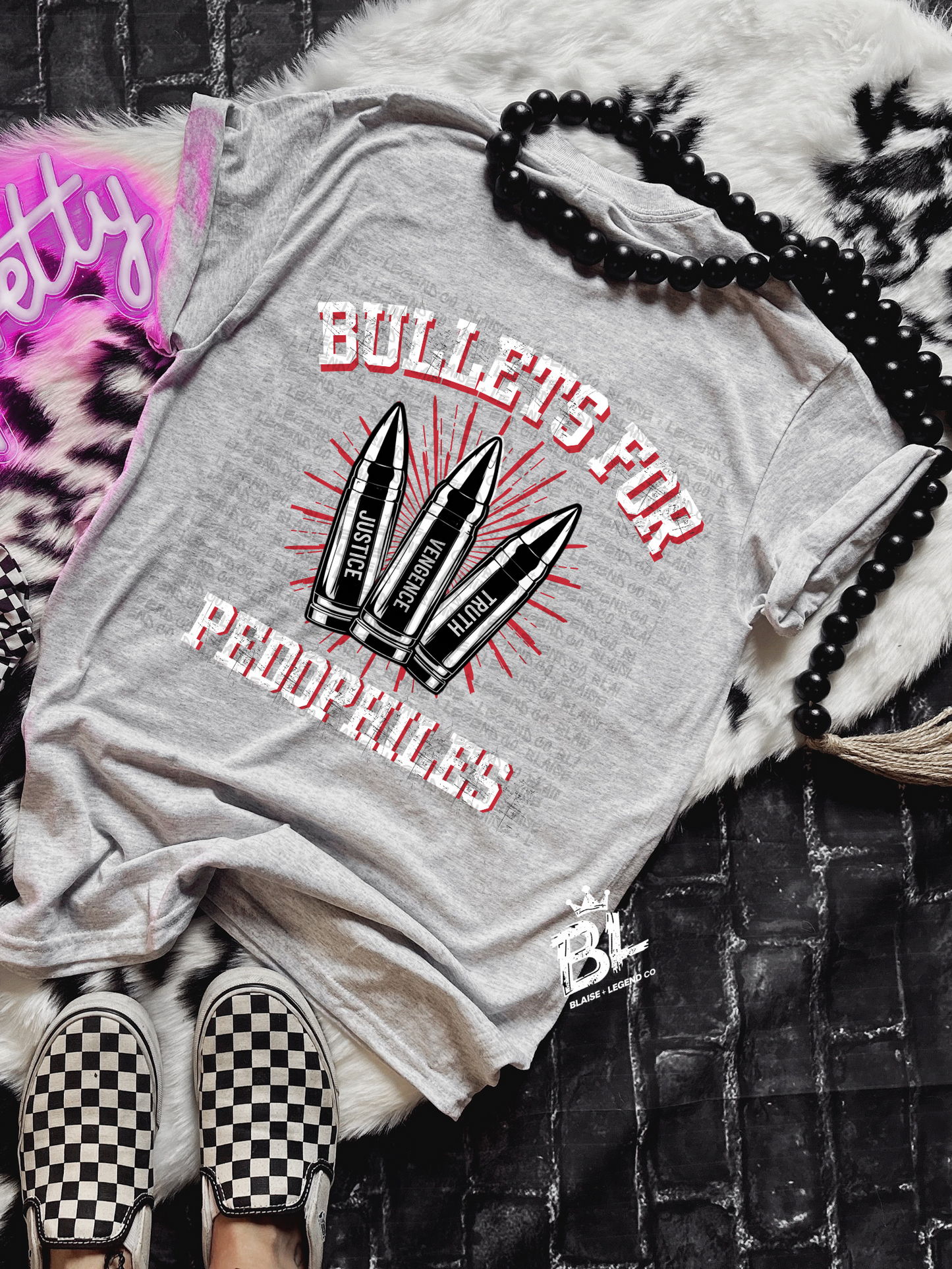 Bullets for Pedophiles Graphic Tee – Edgy Statement Shir