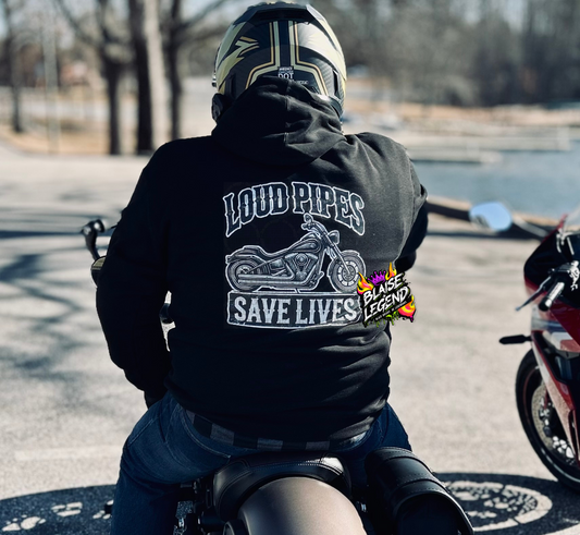 Loud Pipes Save Lives Premium Hoodie – Bold Biker Apparel