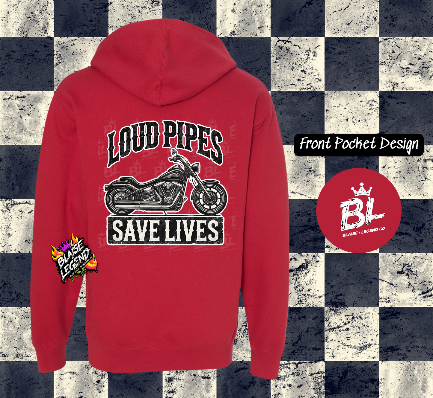 Loud Pipes Save Lives Premium Hoodie – Bold Biker Apparel