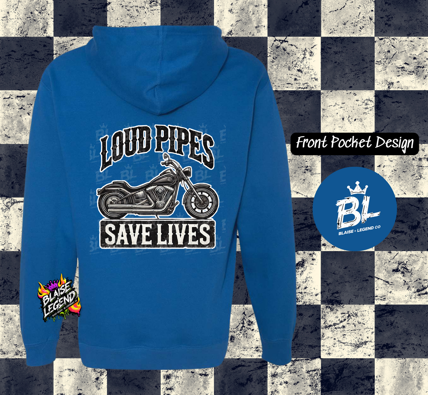 Loud Pipes Save Lives Premium Hoodie – Bold Biker Apparel