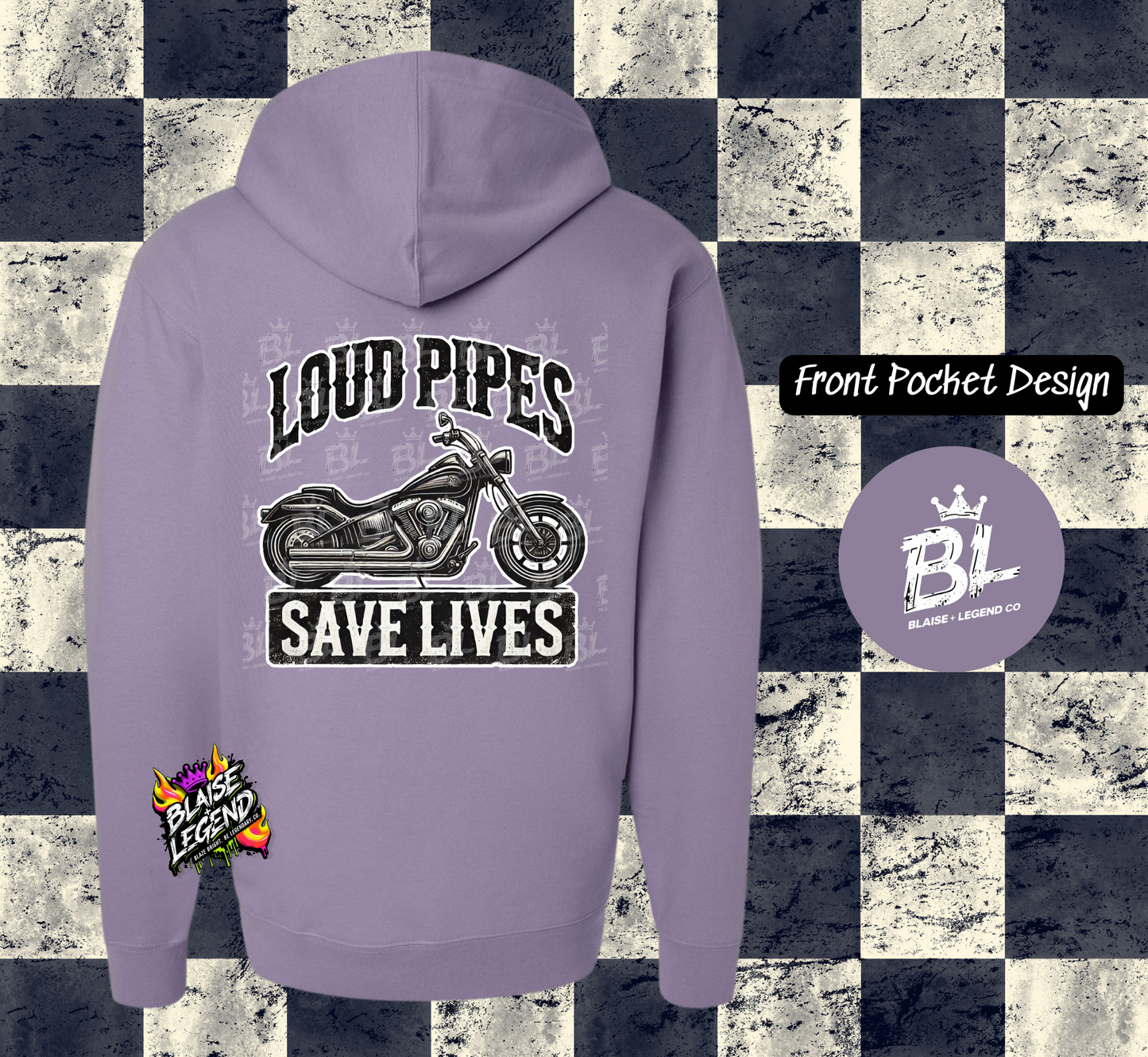 Loud Pipes Save Lives Premium Hoodie – Bold Biker Apparel