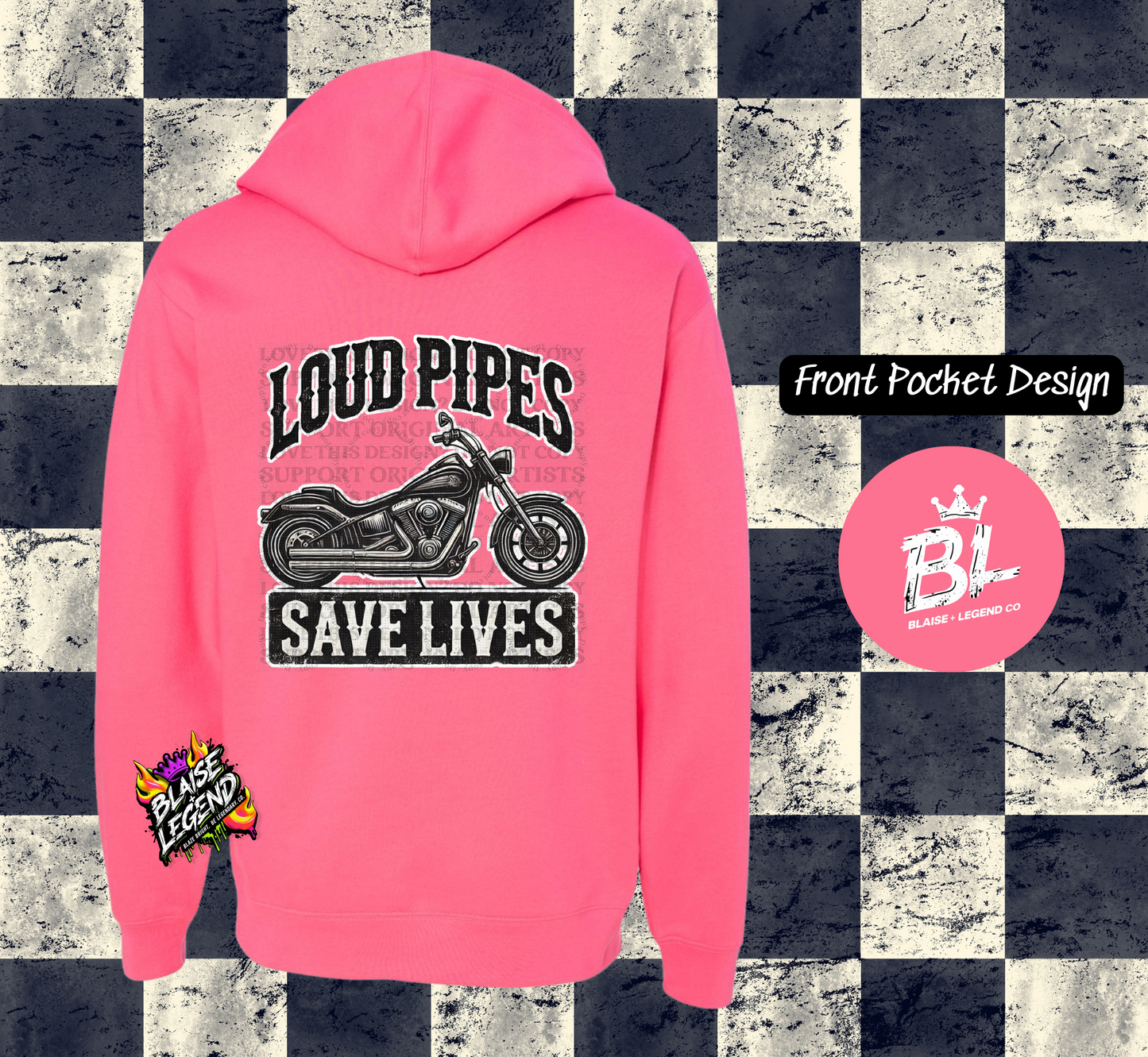 Loud Pipes Save Lives Premium Hoodie – Bold Biker Apparel