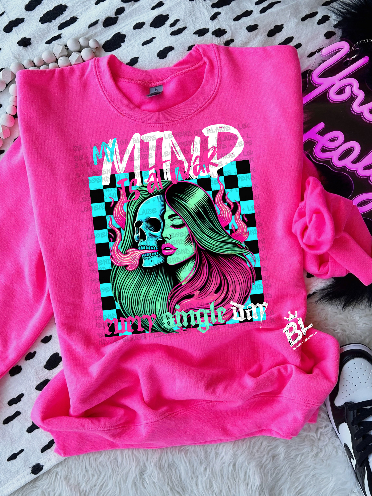 My Mind Is At War Crewneck Sweatshirt - Dark, Edgy, and Unapologetically Bold