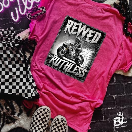 Revved and Ruthless Motorcycle Graphic Tee